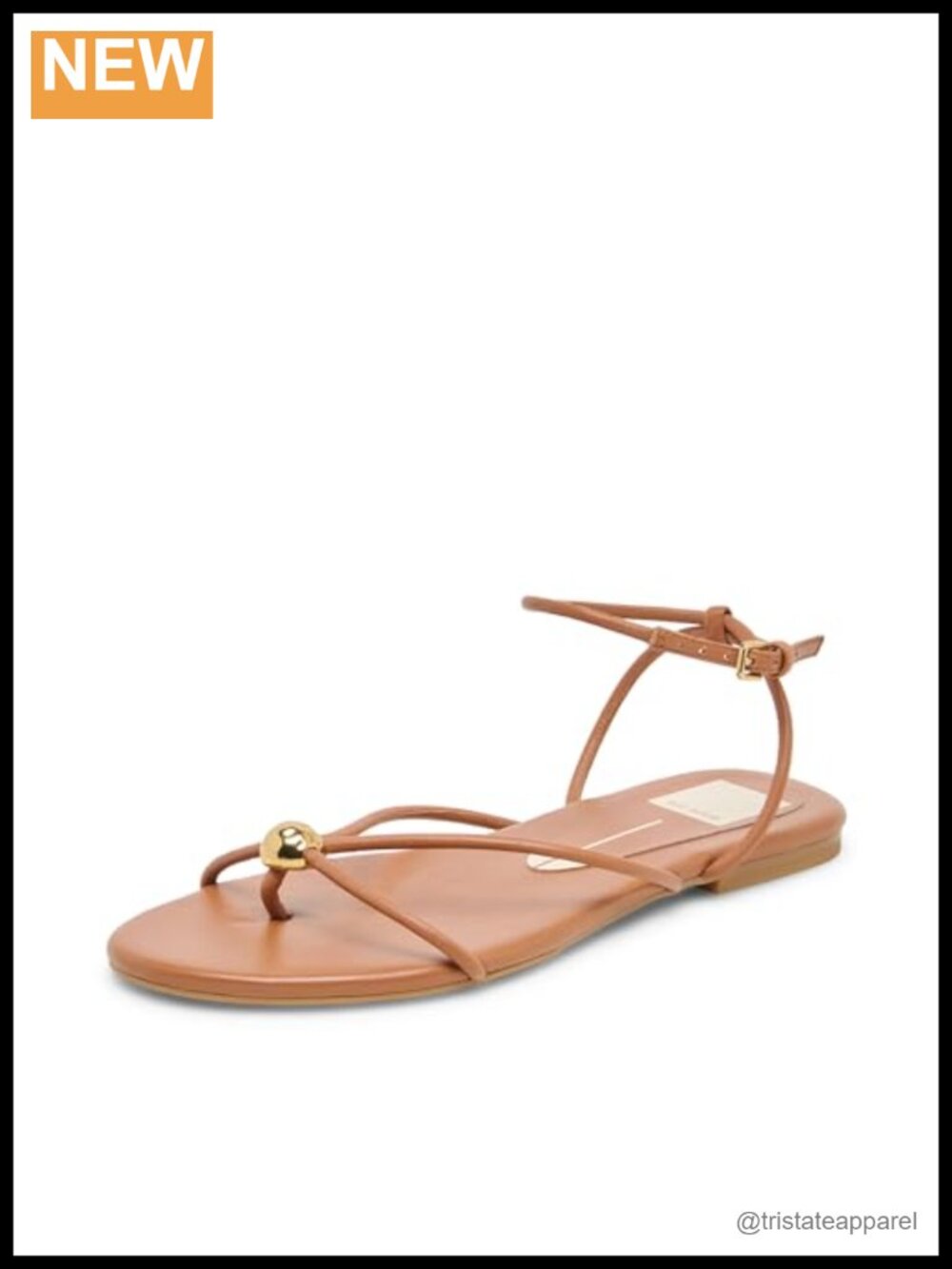 Kenley Leather Flat Sandals X-Strap Buckle Open Toe Casual Dressy
